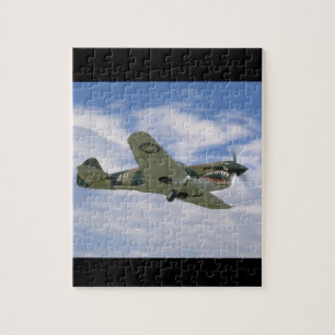 Puzzle P40 Curtis con la cara feroz, aviones de
