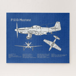 Puzzle P-51D Mustang - Plano aéreo ABD
