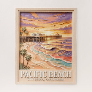 Puzzle Pacific Beach San Diego 3D Texturizado Surf Viajes