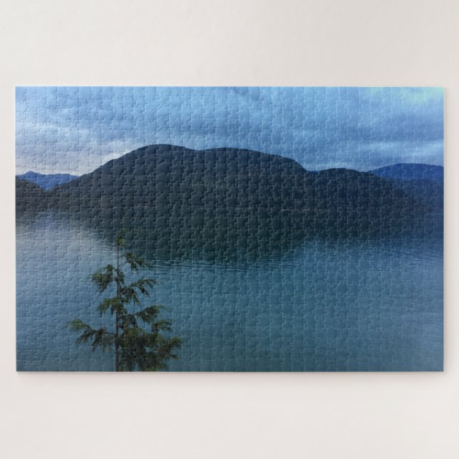 Puzzle Pacific Northwest Lake and Mountains with Pine (Horizontal)