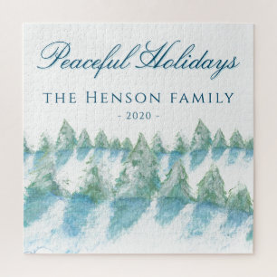 Puzzle Pacíficos Navidades de la familia de acuarela de l