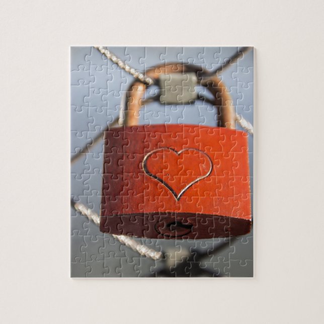 Puzzle Padlock del corazón de amor (Vertical)