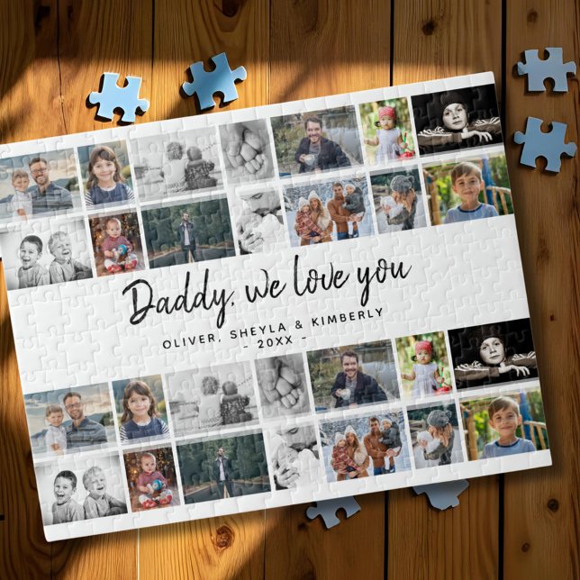 Puzzle Padre con familia de niños papá 14 Collage de foto (Subido por el creador)