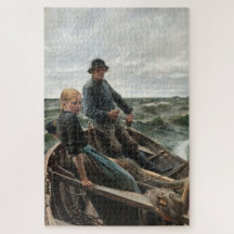 Padre e hija en el mar (por Albert Edelfelt)