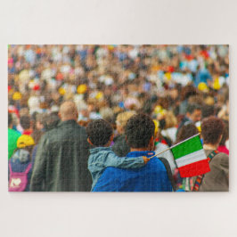 Puzzle Padre e hijo con bandera italiana, Roma, Italia