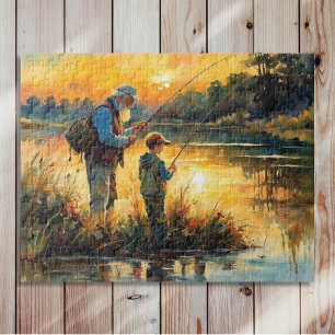 Puzzle Padre e hijo pescando