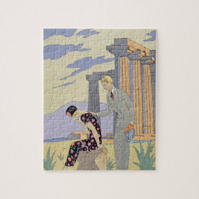 Puzzle Paestum, 1924 (impresión del pochoir) (Vertical)