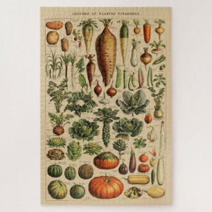 Puzzle Página Libro de Verduras Francesas Vintage