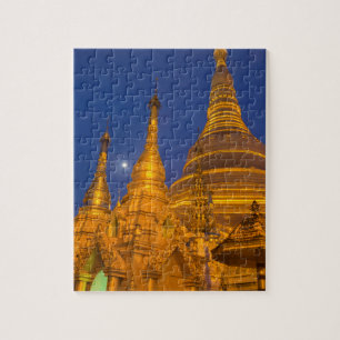 Puzzle Pagoda Shwedagon de noche, Myanmar