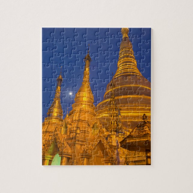 Puzzle Pagoda Shwedagon de noche, Myanmar (Vertical)