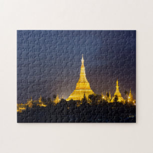 Puzzle Pagoda Shwedagon por la noche