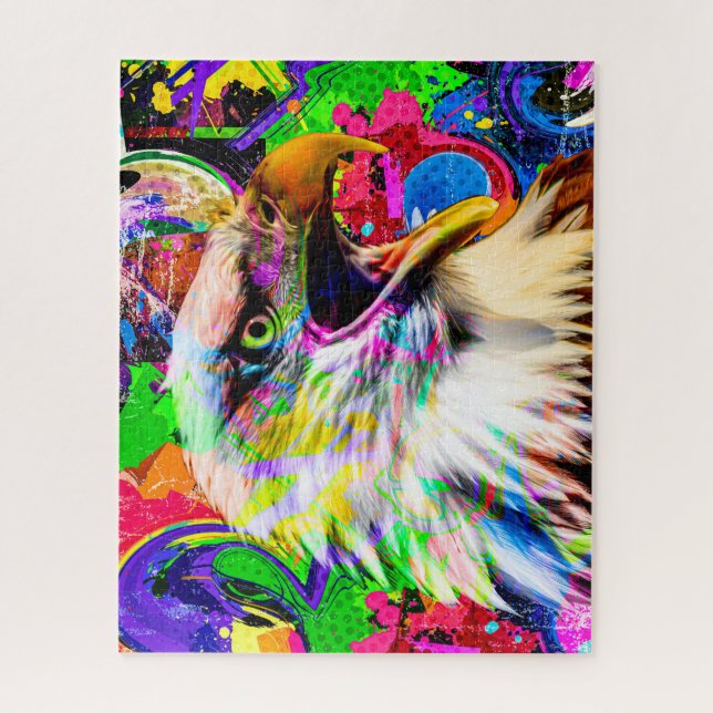 Puzzle Paint Splattered Eagle (Vertical)