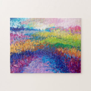 Puzzle Paintaje paisajístico abstracto sobre el arcoiris