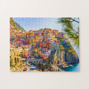 Puzzle Painting Cinque Terre Liguria Italy Cliff Sea