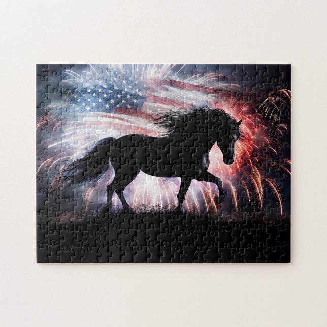 Puzzle País Caballo Occidental y Bandera (Horizontal)
