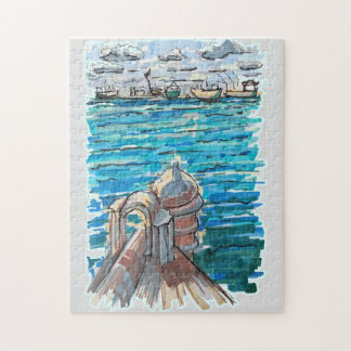 Puzzle Paisaje acuático sereno en San Juan de Ulua, Verac