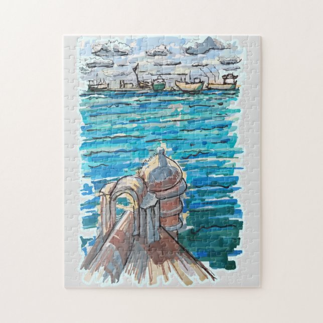 Puzzle Paisaje acuático sereno en San Juan de Ulua, Verac (Vertical)