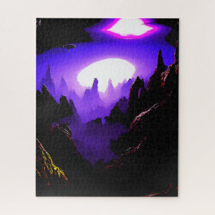 Puzzle Paisaje Alienigena Con Cielo Púrpura