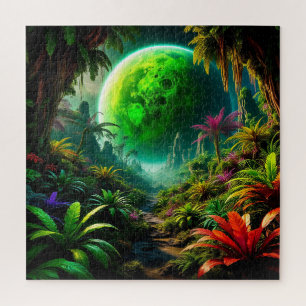 Puzzle Paisaje alienígena con vegetación exuberante