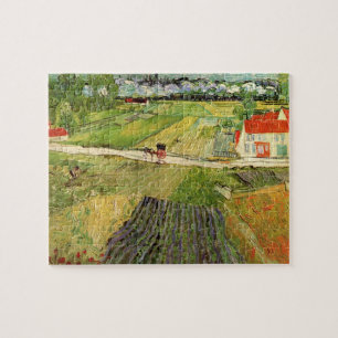 Puzzle Paisaje, Carruaje y Tren de Vincent van Gogh