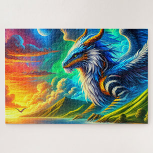 Puzzle Paisaje celestial del dragón eléctrico