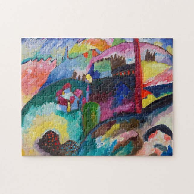 Puzzle Paisaje con chimenea de fábrica, Wassily Kandinsky (Horizontal)