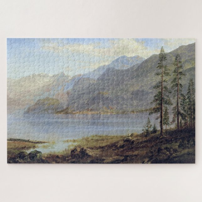 Puzzle Paisaje con Lago, Albert Bierstadt (Horizontal)