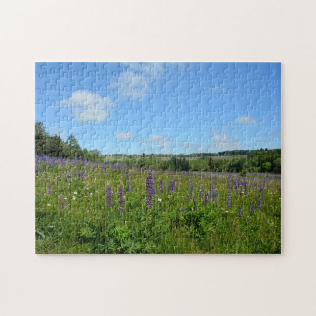 Puzzle Paisaje con lupinos  - (Horizontal)