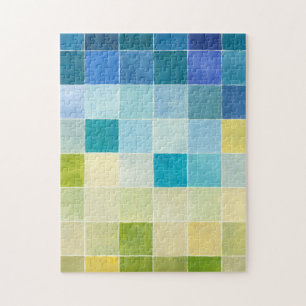 Puzzle Paisaje con plazas Pixilares Multicolores
