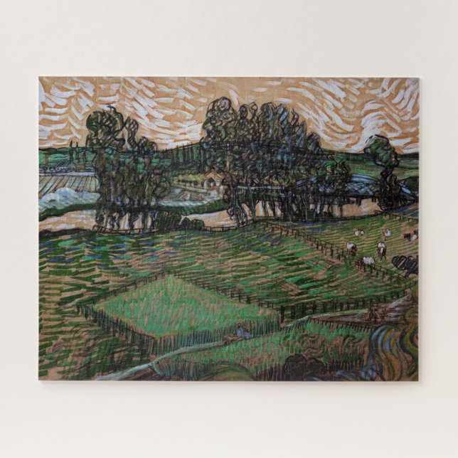 Puzzle Paisaje con puente sobre el Oise (van Gogh) (Horizontal)