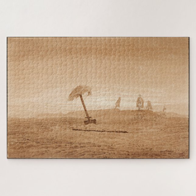 Puzzle Paisaje con tumbas: una obra maestra de Friedrich (Horizontal)