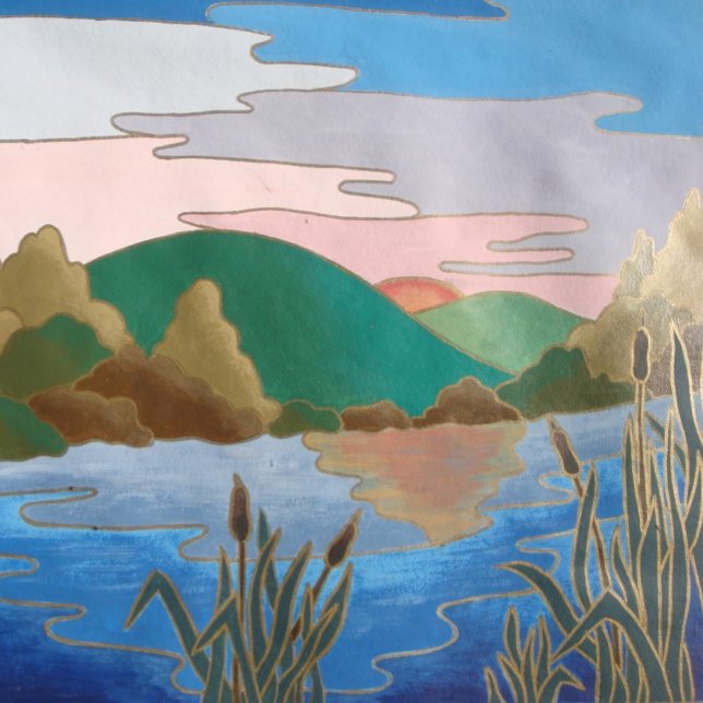 Puzzle Paisaje de aguas azules abstracto contemporáneo (Subido por el creador)