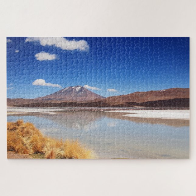 Puzzle Paisaje de Altiplano con el volcán en Bolivia (Horizontal)