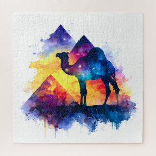 Puzzle Paisaje de camellos egipcio estrellado cósmico