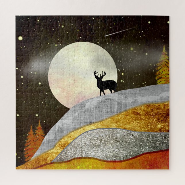 Puzzle Paisaje de Deer Moon (Vertical)