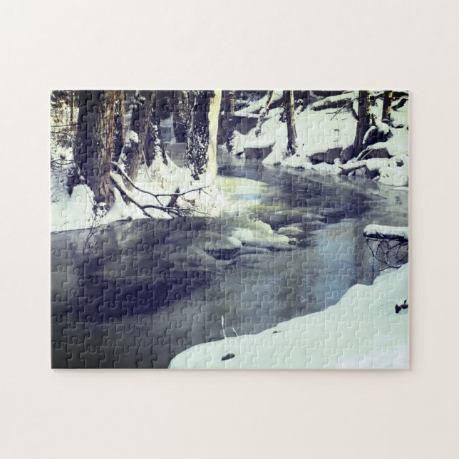 Puzzle Paisaje de escarcha helada de nieve en Creek Winte (Horizontal)