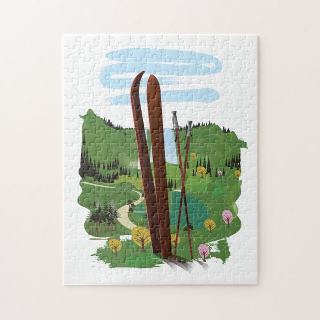 Puzzle Paisaje de esquí (Vertical)