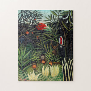 Puzzle Paisaje de Henri Rousseau con la puerta botánica d