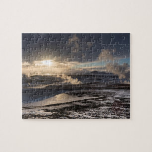 Puzzle Paisaje de invierno geotérmico