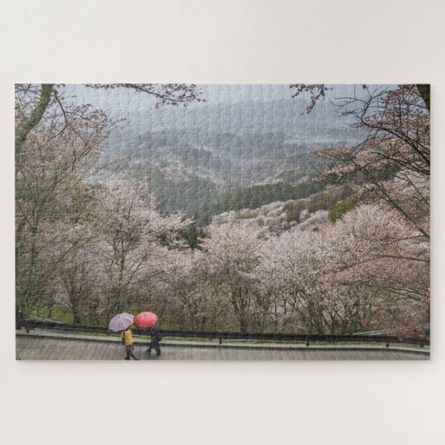 Puzzle Paisaje de Japón sobre el florecimiento del cerezo (Horizontal)