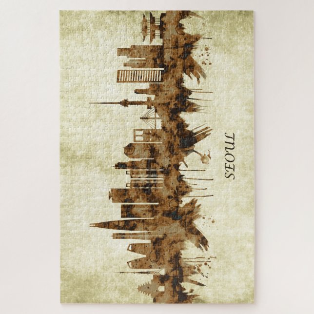 Puzzle Paisaje de la ciudad de Seúl en Corea del Sur (Vertical)