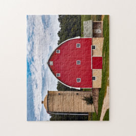 Puzzle Paisaje de la granja de granos rojos