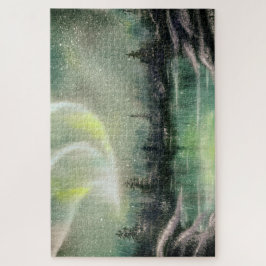 Puzzle Paisaje de la noche de la aurora boreal de