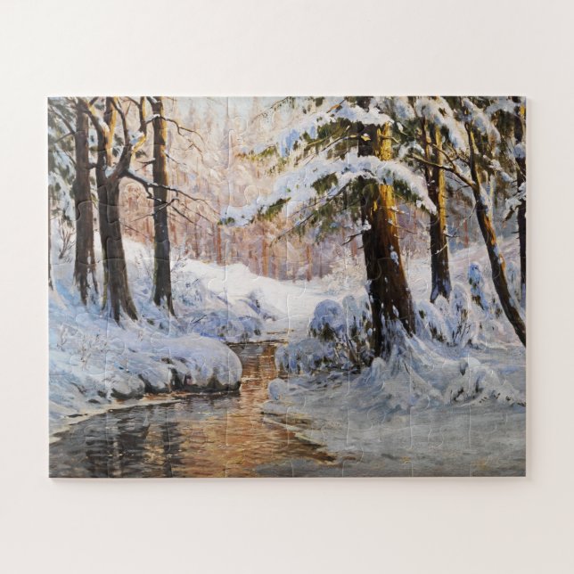 Puzzle Paisaje de los bosques nevados, Walter Moras (Horizontal)