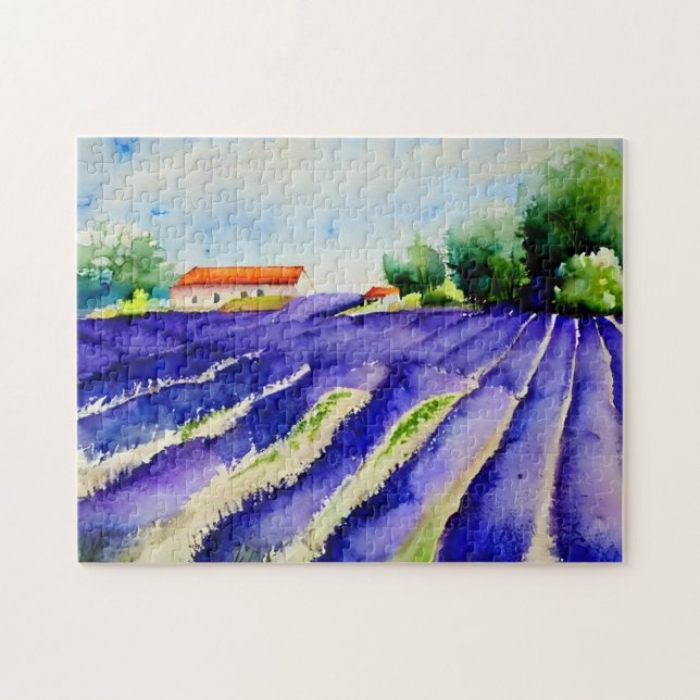 Puzzle Paisaje de los campos de lavanda (Horizontal)