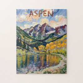 Puzzle Paisaje de Maroon Bells en Aspen Colorado Vintage