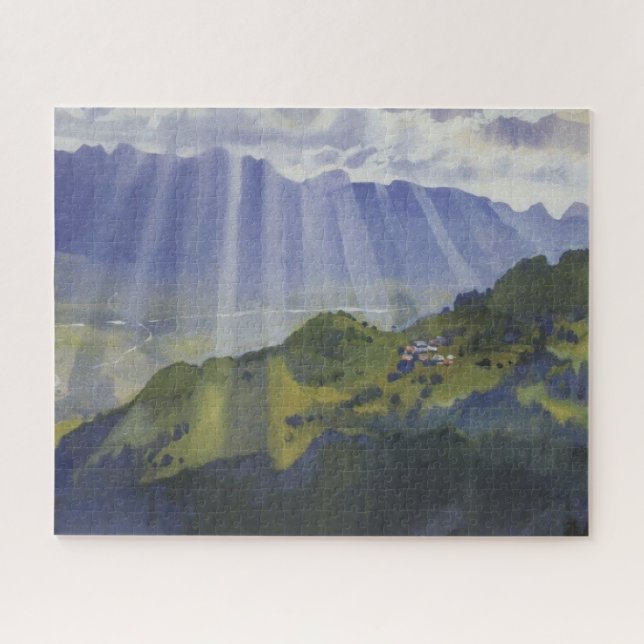 Puzzle Paisaje de montaña en Suiza (Serebriakova) (Horizontal)