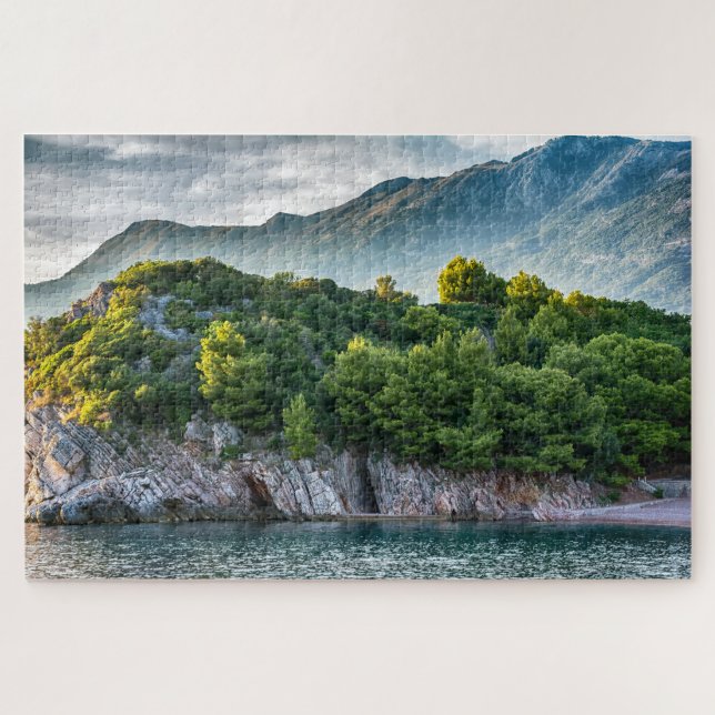 Puzzle paisaje de montaña y mar de Montenegro (Horizontal)