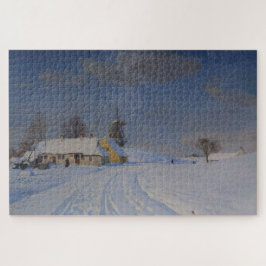 Puzzle Paisaje de nieve en invierno (por H.A. Brendekilde