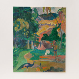 Puzzle Paisaje de Paul Gauguin Matamoe con pavos reales